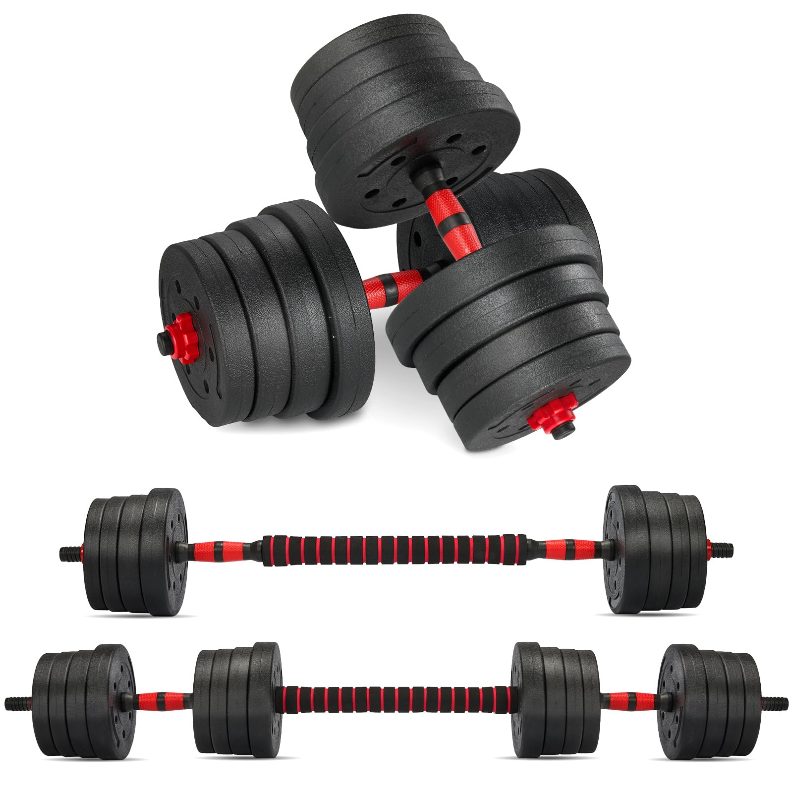 TEENO Dumbbells Barbell Set 30KG, Adjustable Dumbbells Weight Lifting Training For Man/Woman,effective for Bodybuilding Fitness Home Training