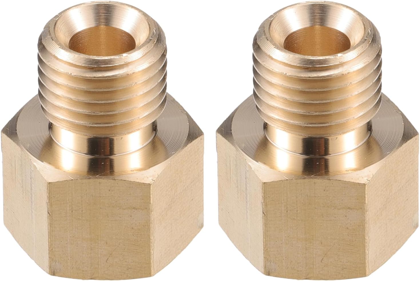 Pressure Washer Connector, M14x1.5 to M14x1.5 Male and Female Adapter Brass Screw Hose Connector Universal for Pressure Washer Quick Connect Brass Copper Tone 1pc