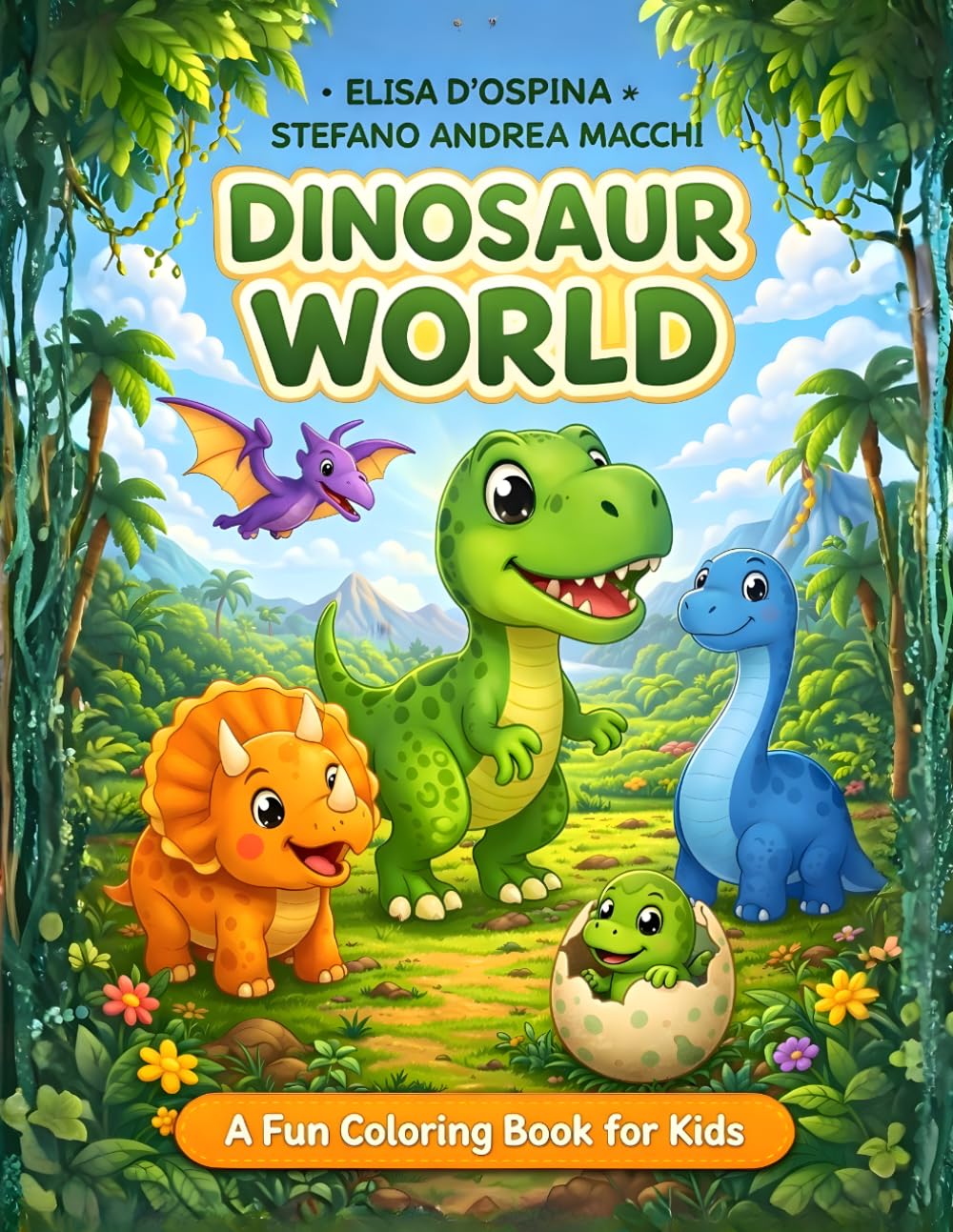 Green Dinosaur a fun coloration book for children