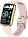 Surveillance de la santé du suivi de la condition physique, 1.47" Compteur d'étape avec moniteur de sommeil à oxygène de sang 24/7, 3ATM Montre intelligente imperméable pour les femmes hommes, Pedomètre rose
