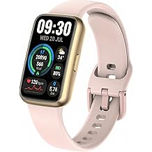 Fitness Tracker for Men & Women, 1.47&rdquo; HD Smart Band, 24/7 Heart Rate & SpO2 Tracking, Sleep Monitor & Step Counter, 100+ Sports Modes, 3ATM Waterproof, Compatible with Android & iOS, Pink
