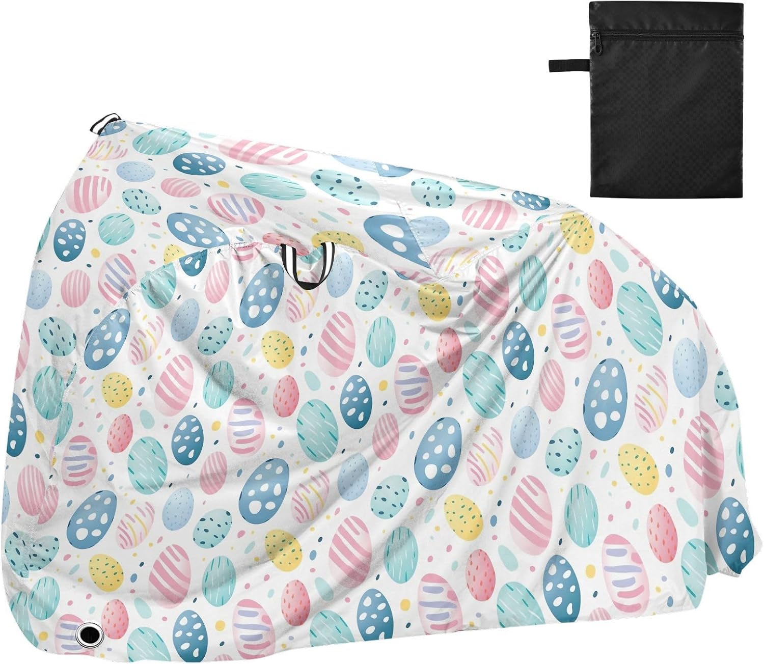 ALAZA Easter Eggs Watercolor Bike Cover Waterproof Outdoor Ebike Bicycle Covers Tarp Protection for 1/2 Bikes, Sun UV Dust Wind Proof