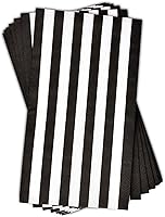 Vista 6 de Gift Boutique 100 servilletas de invitados a rayas blancas y negras de 3 capas, paquete de papel desechable a rayas, servilletas de mano para baño