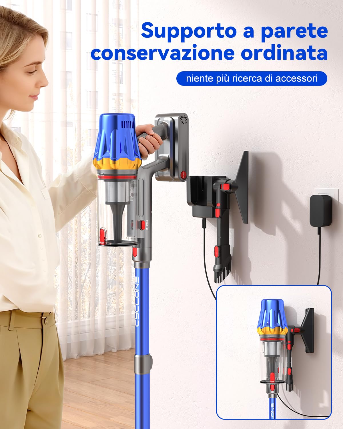 H9 Aspirapolvere Senza Fili 58Kpa 650W, 80Min Scopa Elettrica Potente Autoportante con Display Touch, Spazzola Anti-Groviglio & LED Verde Vacuum Cleaner per Tappeti Pavimenti Duri