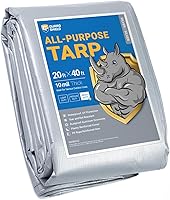 Vista 88 de GUARD SHIELD Lona beige resistente impermeable de 12 x 16 pies para exteriores, lona gruesa resistente a los rayos UV con ojales, 25/64 pulgadas