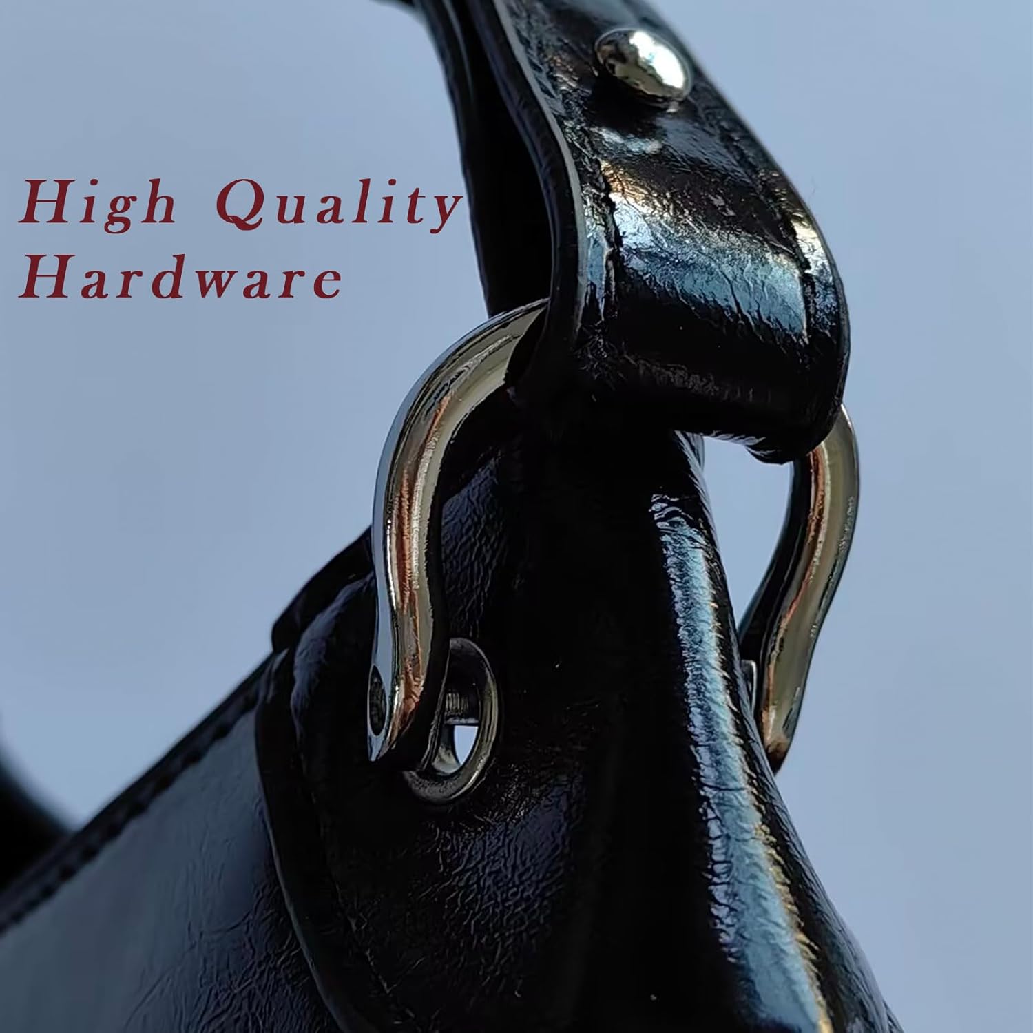 Black Shoulder Purse for Women, Small Black Clutch Handbags Fall Purses Hobo Bag Clutch for Women with a Vintage Keychain - Image 2