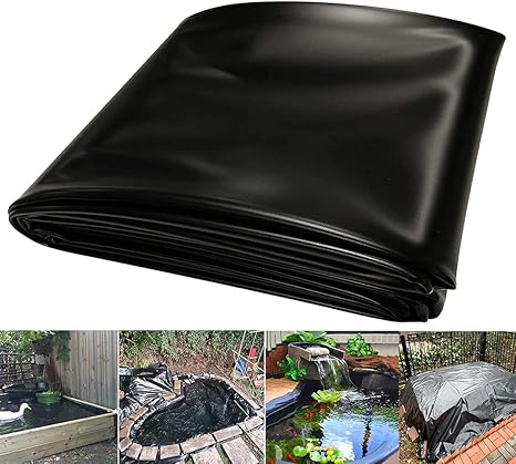 Image CUNQN Pond Liner Fish Pond Skin Garden Bed Liners Pool Membrane Film for Koi Pond,Self watering Feature Garden Beds Sub-irrigated Planter Box 2.5m x 2.5m
