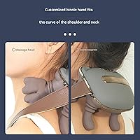 Vista 2 de 1PC Neck Shoulder Massager, Portable Shiatsu Heated Massager, DeepTissue 4DKneading Massage, Real Hands Massagers with Heat, Simulated Hand Neck and