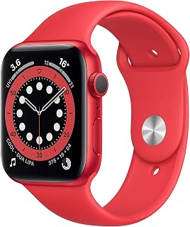 Apple Watch Series 6 44mm (GPS) - (PRODUCT)Red Aluminium Case with (PRODUCT)Red Sport Band (Renewed)