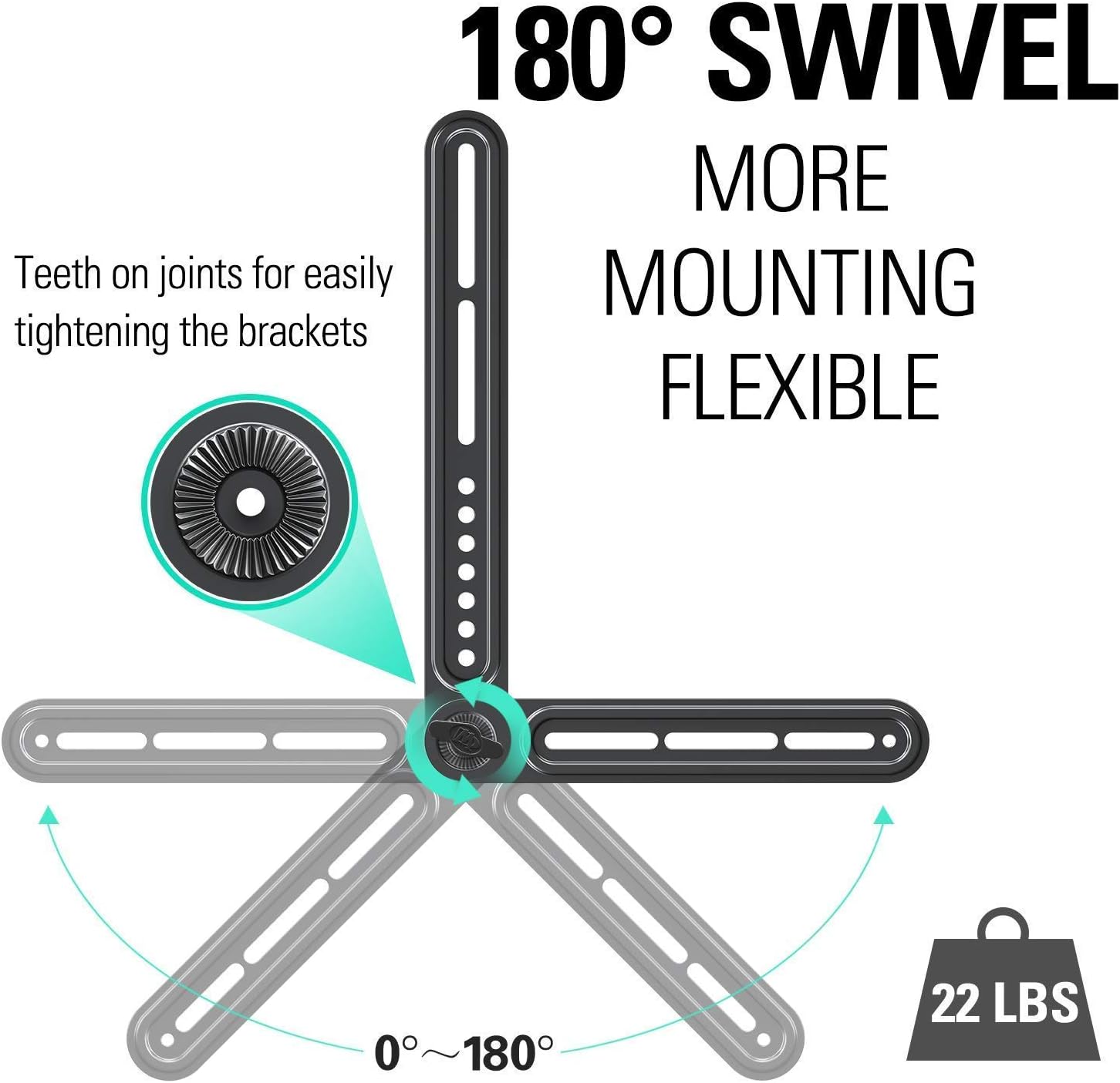 Mounting Dream Full Motion TV Wall Mount and Soundbar Bracket Bundle for 26-55 Inch TVs, Max VESA 400x400mm, 60 LBS, Sound Bar Mount for Above or Under TV Up to 15 LBS