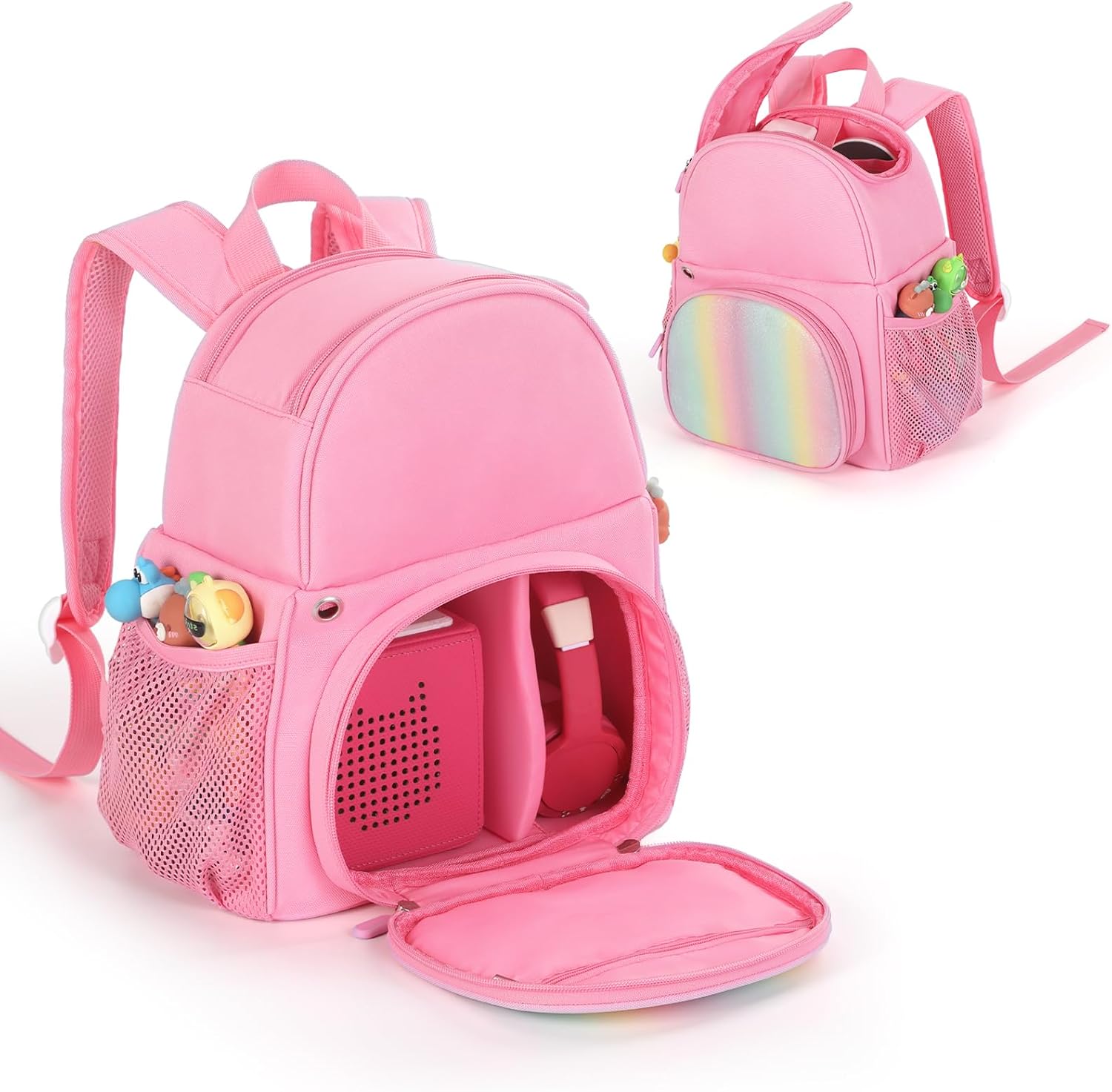 Carrying Case Compatible with Toniebox 2 Audio Player Starter Set,Travel Backpack for toniebox,Storage bag (Pink)