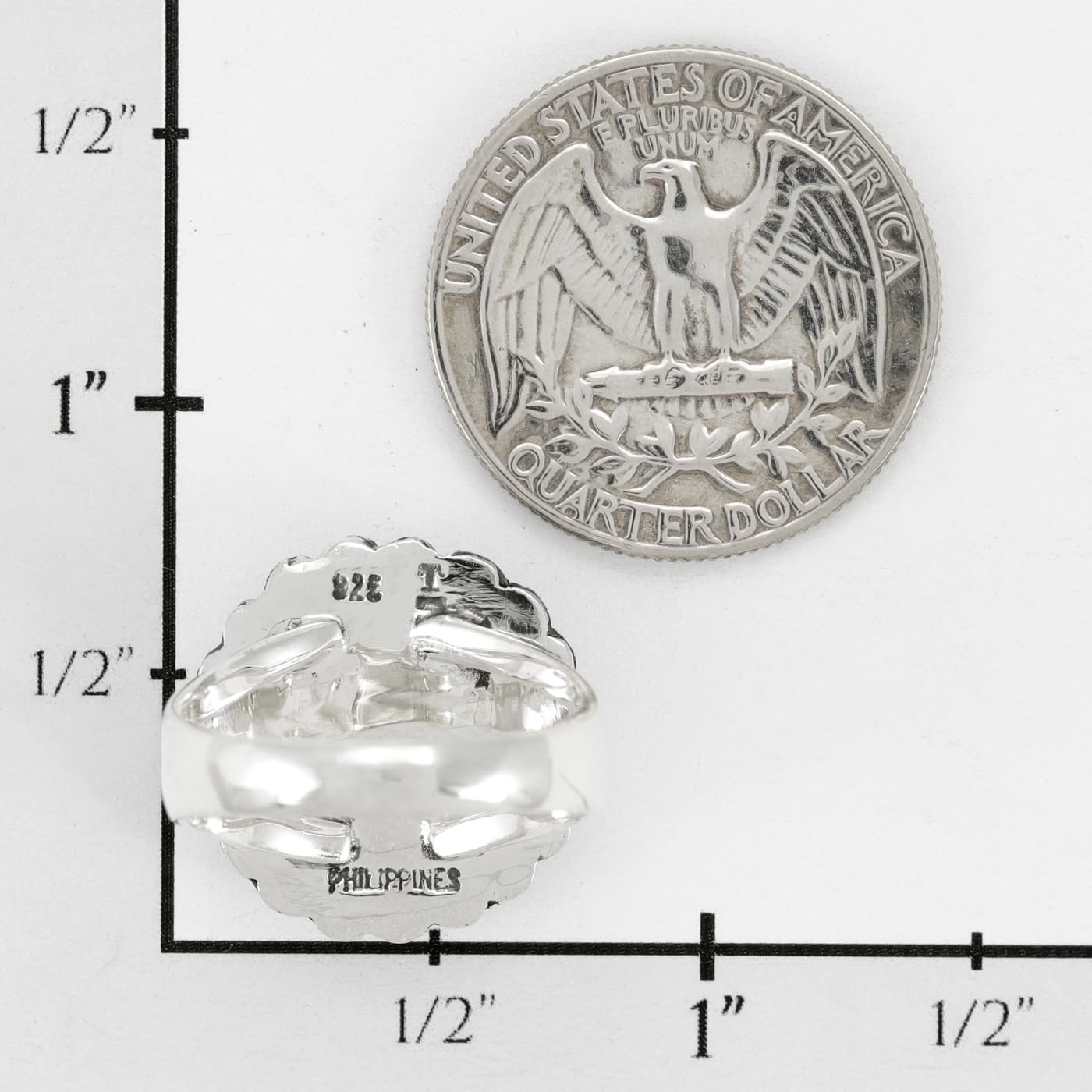 Turquoise Ring Sterling Silver 925 Genuine Gemstones Size 6 to 11 - Image 4