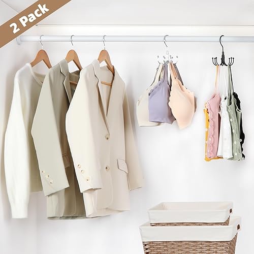 Miniatura 7 de TOPIA HANGER - Percha para cinturón para armario, paquete de 2, organizador de cinturón con 8 ganchos para colgar, organizadores de accesorios para