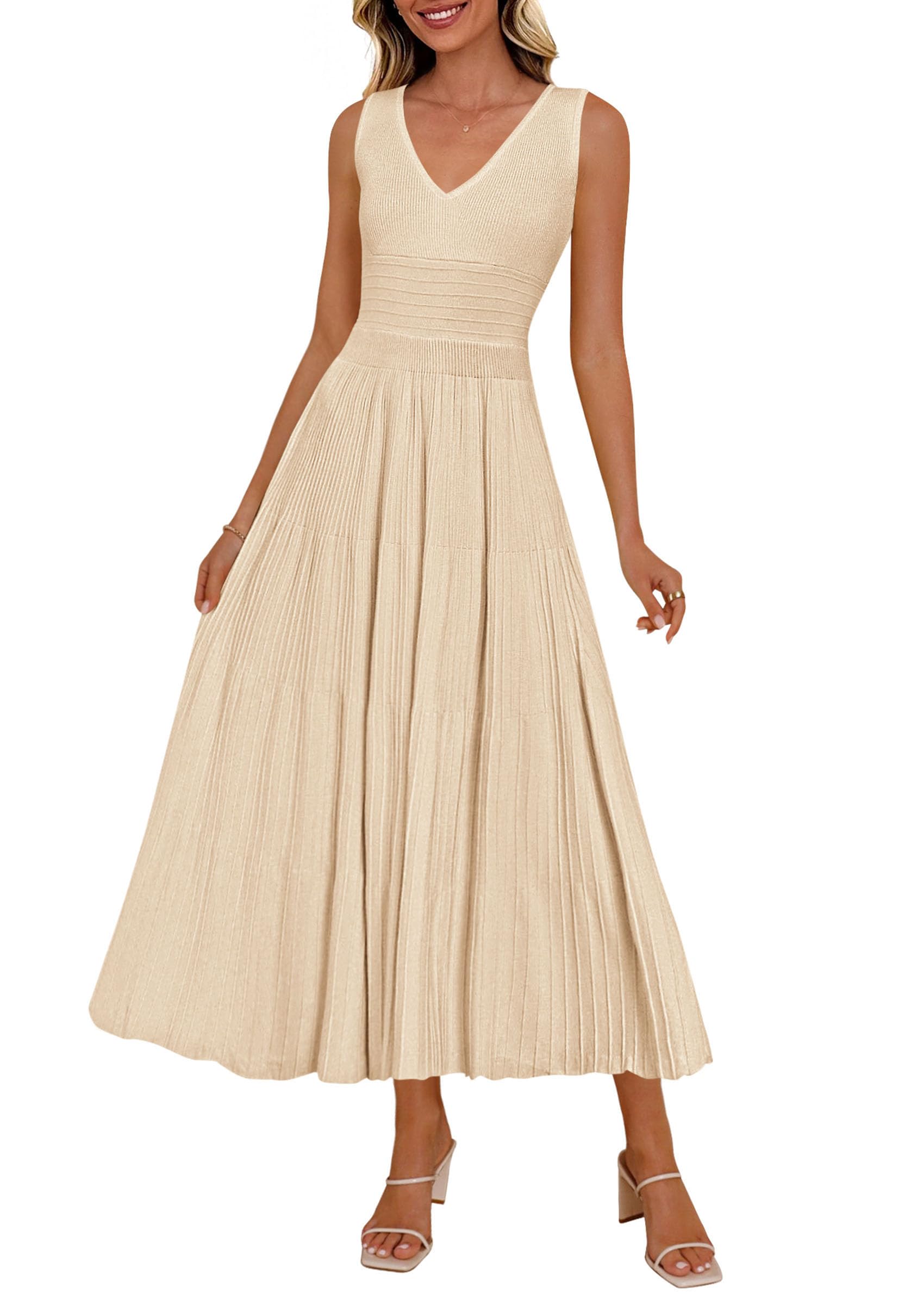PRETTYGARDEN Pleated Midi