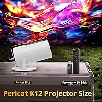 Vista 8 de Proyector con WIFI y Bluetooth, Auto Keystone 180ANSI Native 1080P Proyector portátil de película para exteriores compatible con teléfono