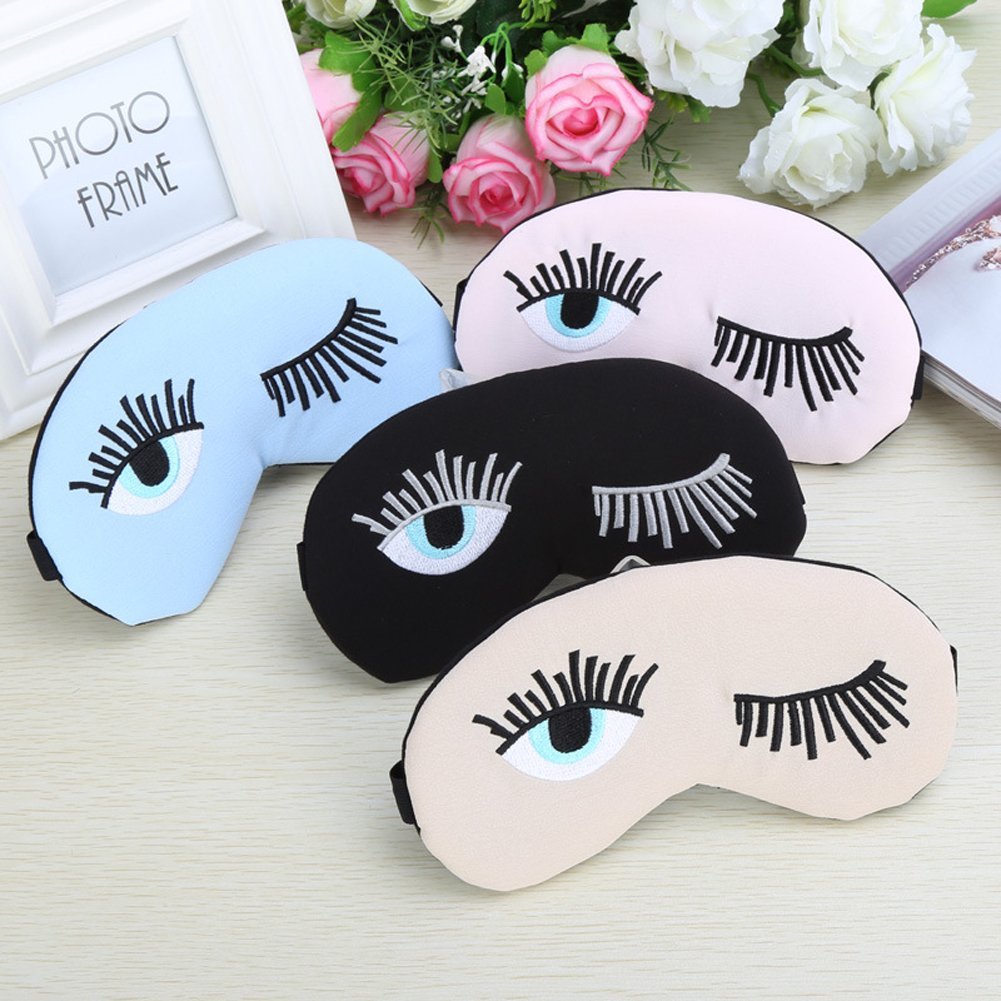 Drasawee Cartoon Travel Comfortable Eyes Mask Eyeshade for Sleeping Pink