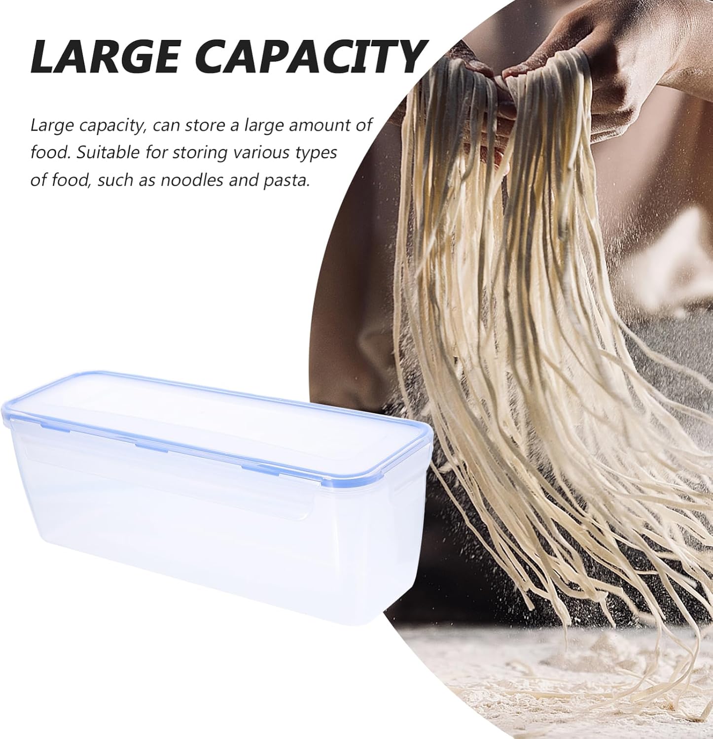 MAGICLULU Airtight Meal Prep Container Large Capacity Food Storage Box Lids for Pasta Spaghetti Fridge