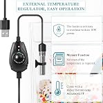 FEDOUR 10W Super Mini USB Aquarium Heater, Small Adjustable Heater with External Controller for up to 2.5Gallon Small Fish Tank, Nano Fish Tank Heater, Betta Heater for Fish Bowls