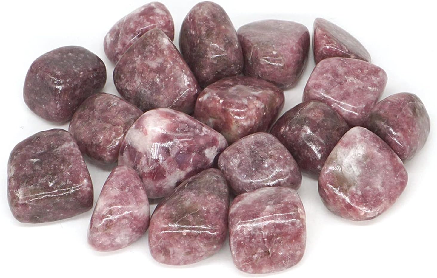 FIDEMM Natural Crystal Rough 200g Natural Gemstone Lilac Lepidolite Crystal Bulk Tumbled Stone Polished Quartz Mineral Reiki Healing Specimen Home Decoration