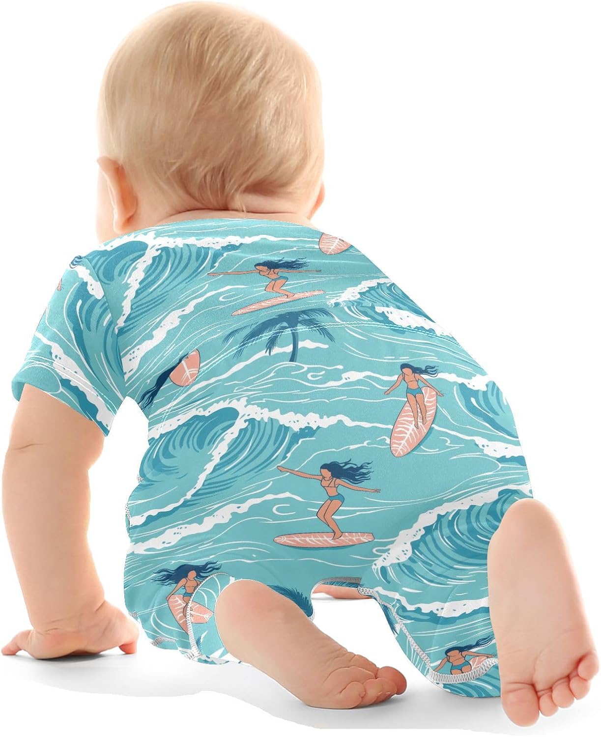 vvfelixl Baby Clothes Summer Girl Surfing Baby Bodysuits Set Unisex Short Sleeve Babys Pants Sets 0-3M