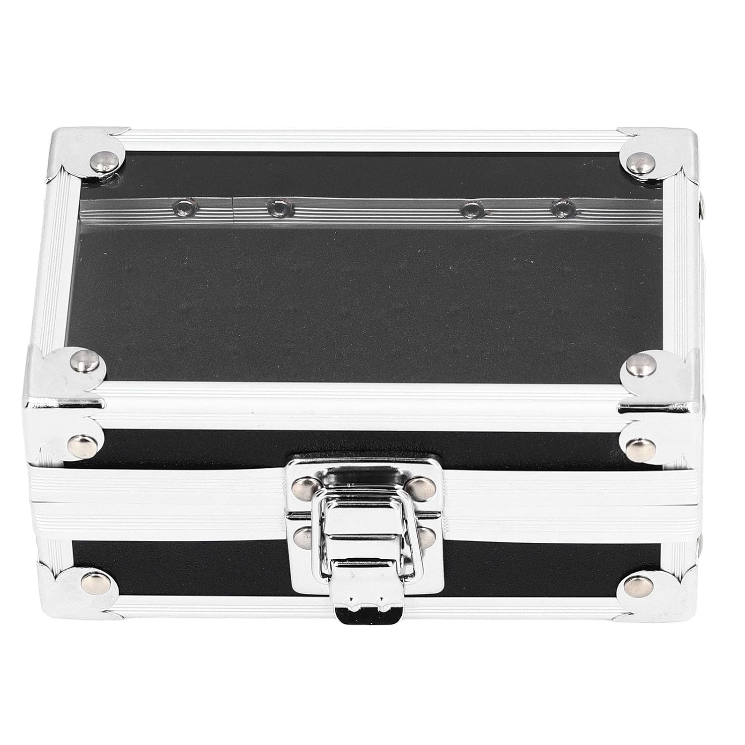 Dioche Nail Drill Bits Holder Dustproof Drop Resistant Multi Hole Storage Box for Nail Drill Bits - Durable Aluminum Alloy Container with Secure Lock and Transparent Cover