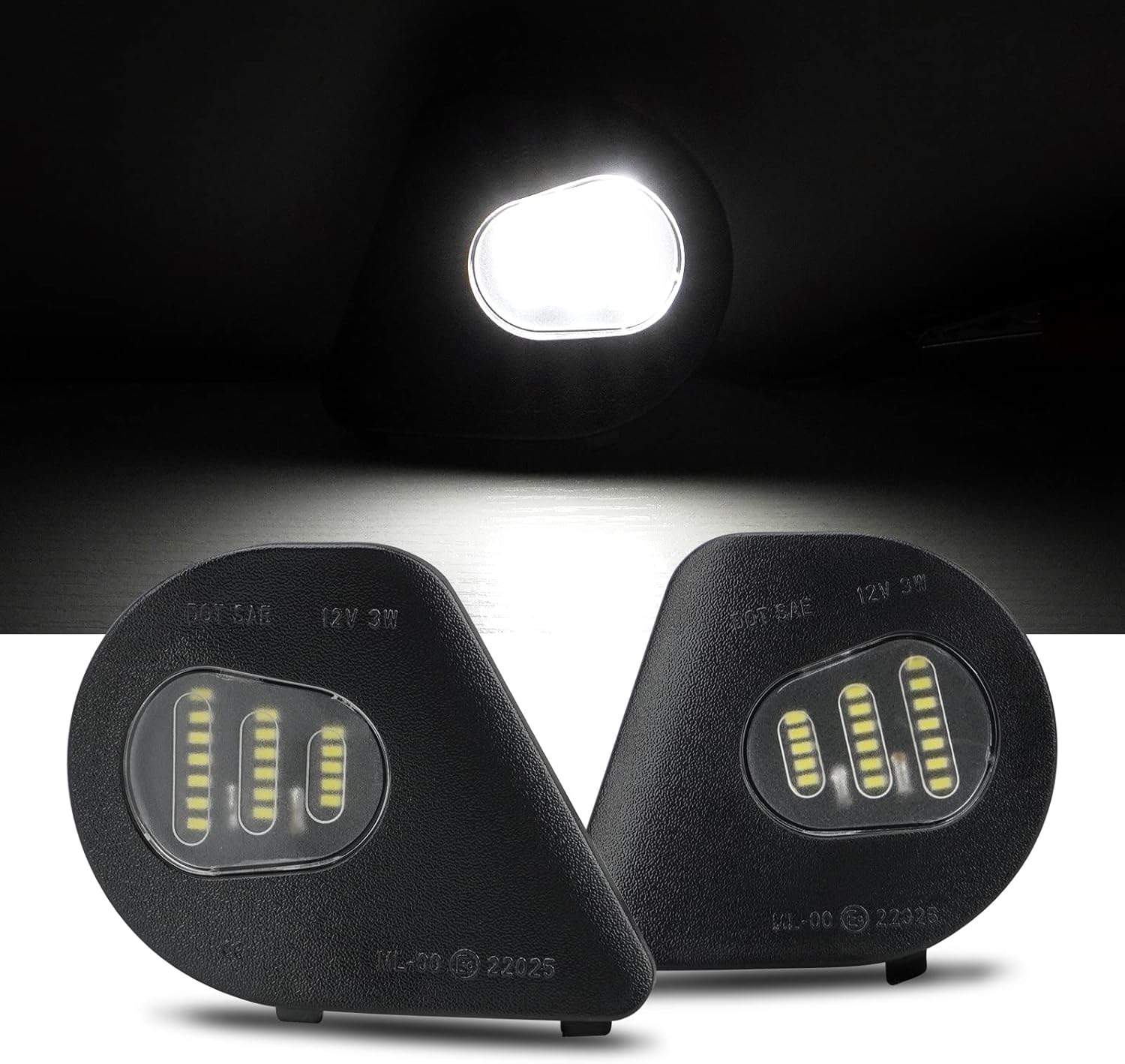 Bestview Puddle Lights for 2010-2018 Dodge Ram 1500 2500 Accessories Towing Mirror Lights Ram 3500 4500 5500 Pickup Trucks,LED Side Under Mirror Puddle LED Lamp Assembly,6000K White（2 pcs）