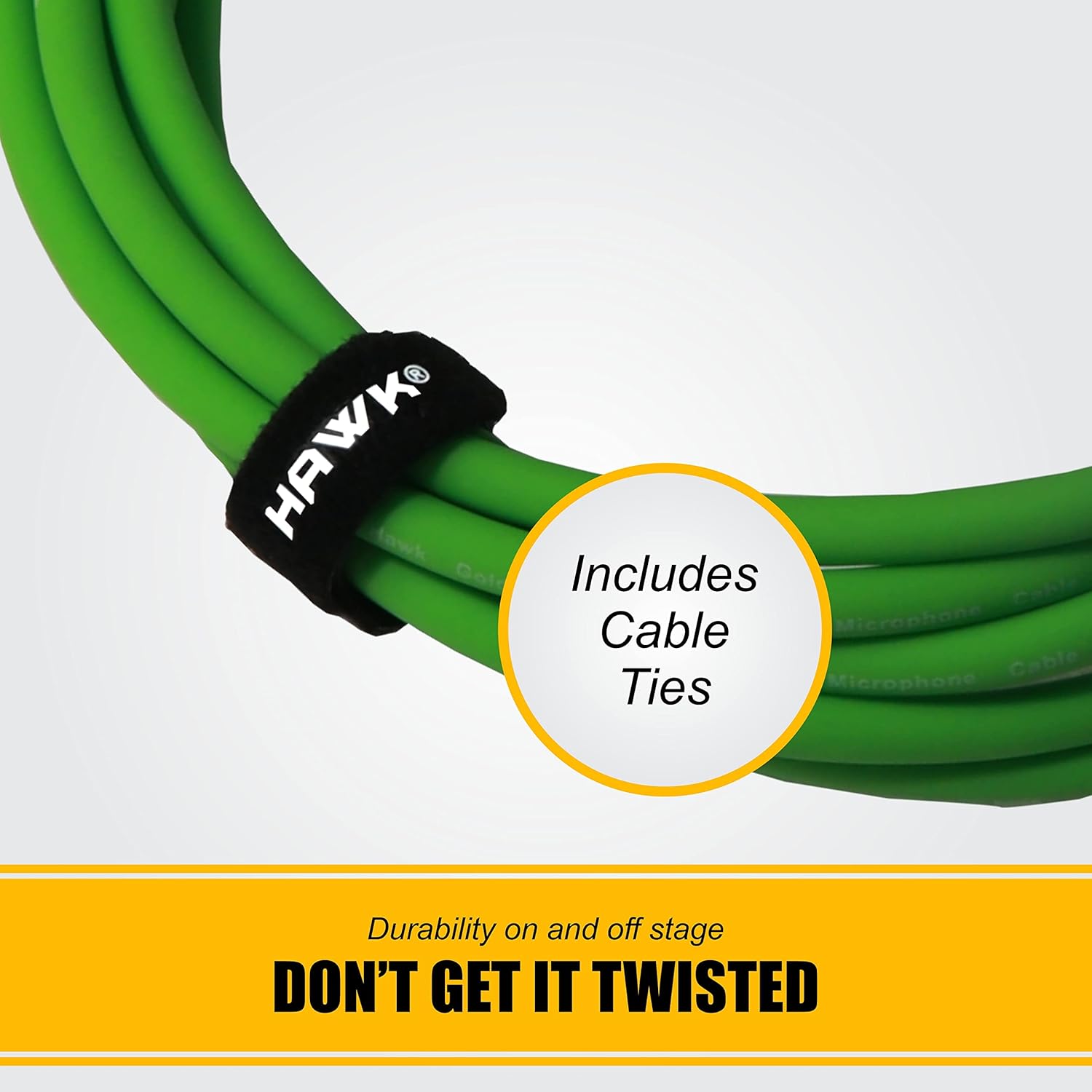 Hawk Proaudio SXFG010 Gold Series XLR Male to Female Microphone Cable With Cable Tie - 3 Meter (Green Color)