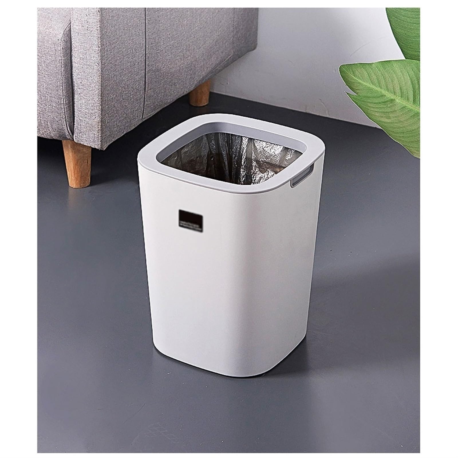 Cestino Pattumiera senza coperchio da 12 litri for la casa, soggiorno, camera da letto, pattumiera semplice, cestino for la carta igienica in bagno, cucina, cestino for la carta straccia in plastica f