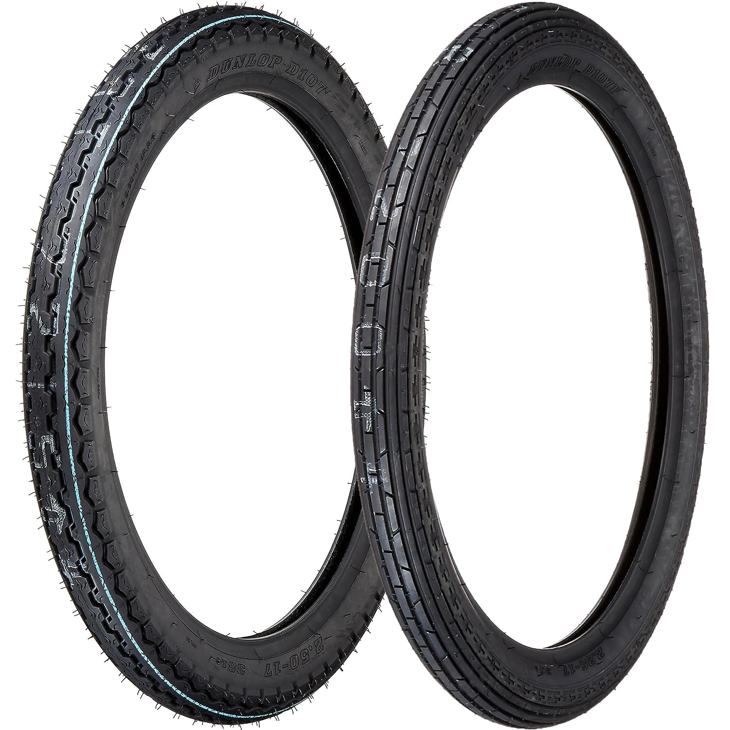Amazon.co.jp: ダンロップ D107 前後セット 2.25-17 33L 4PR WT