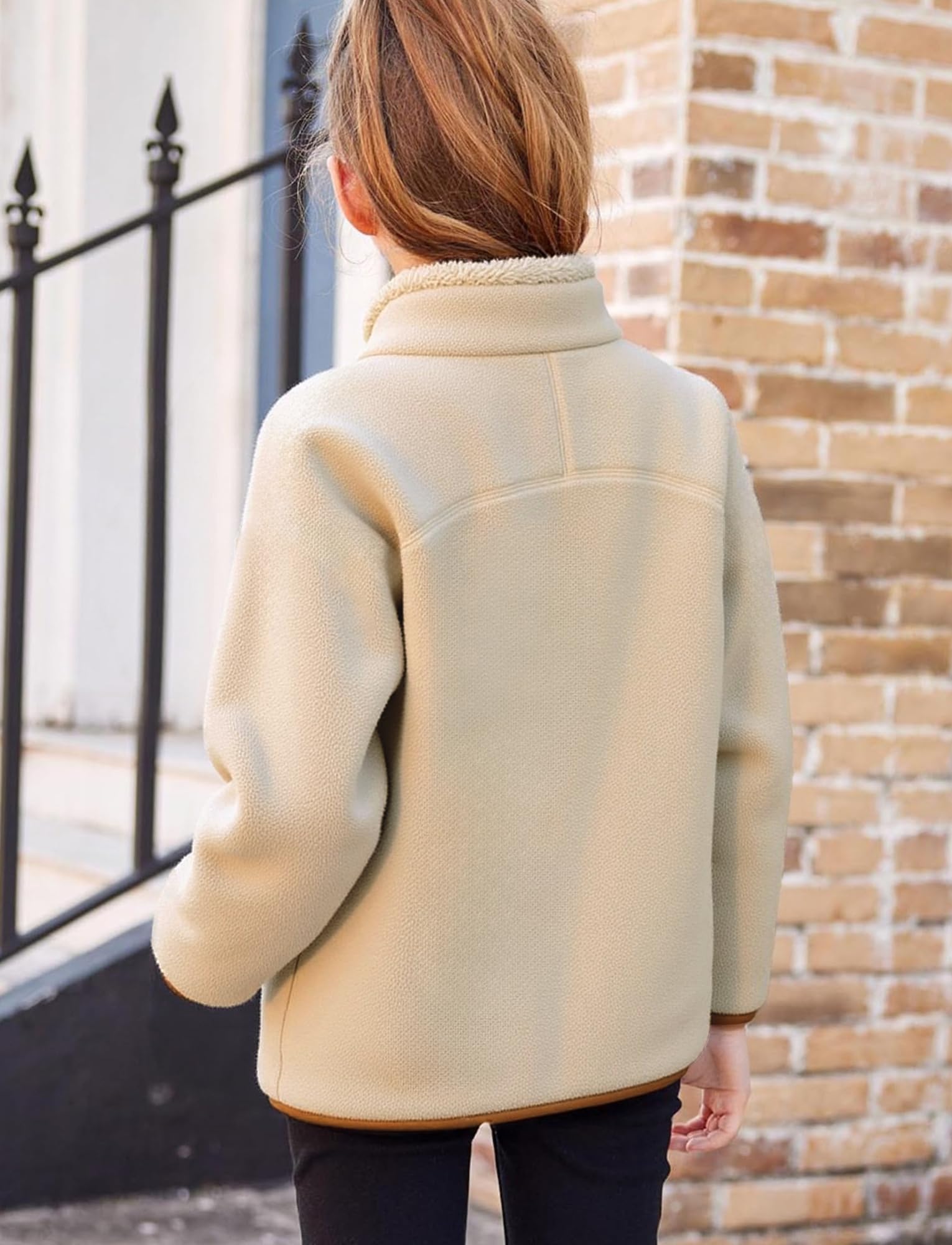 Happy Cherry Polaires de Randonnée Fille Fleece Jacket Classics Full Zip Blouson de Sport Garçon pour l'automne, le printemps et l'hiver 110-170 CM