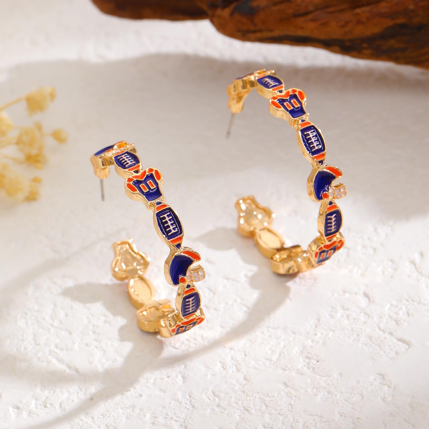 Colorful Football Dangle Drop Earrings Handmade Game Day Hoop Earrings for Women Sport Team Spirit Jewelry Game Day Outfits Accessories - Image 2