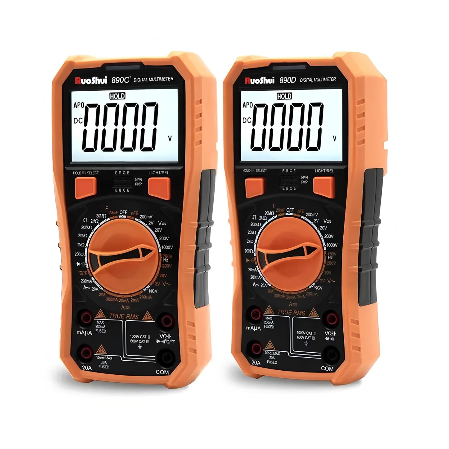 Digital Multi-meter 890D 20Amp 2000 counts manual rangeDigital Multimeter True RMS Backlight Multimeter digital(RUOSHUI 890D)