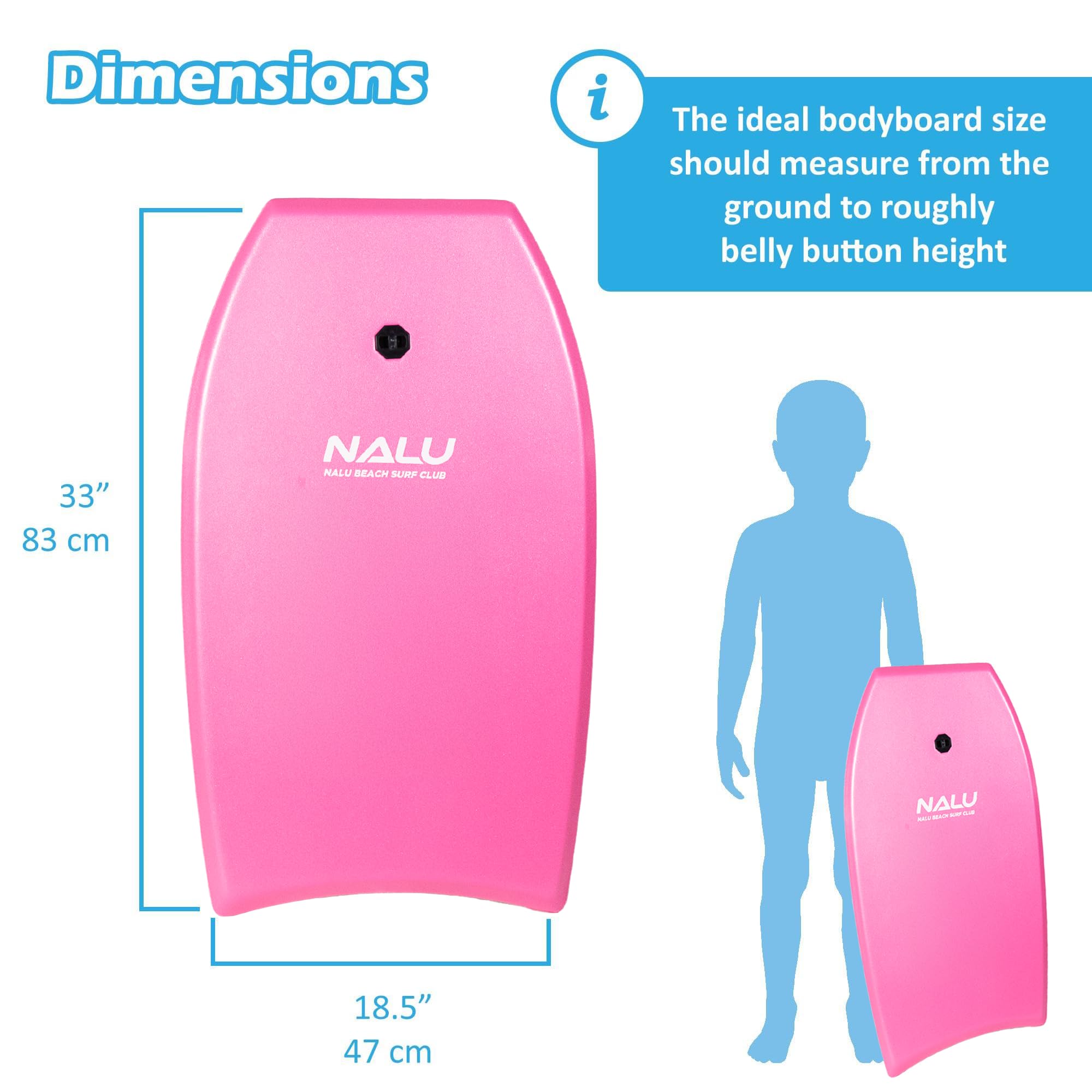 Nalu Tabla de bodyboard con correa - Tabla de cuerpo con cola creciente y núcleo XPE