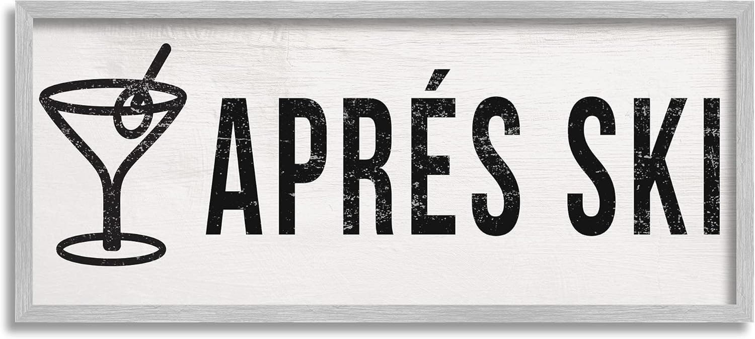 Stupell Industries Après Ski Phrase Martini Glass with Olive