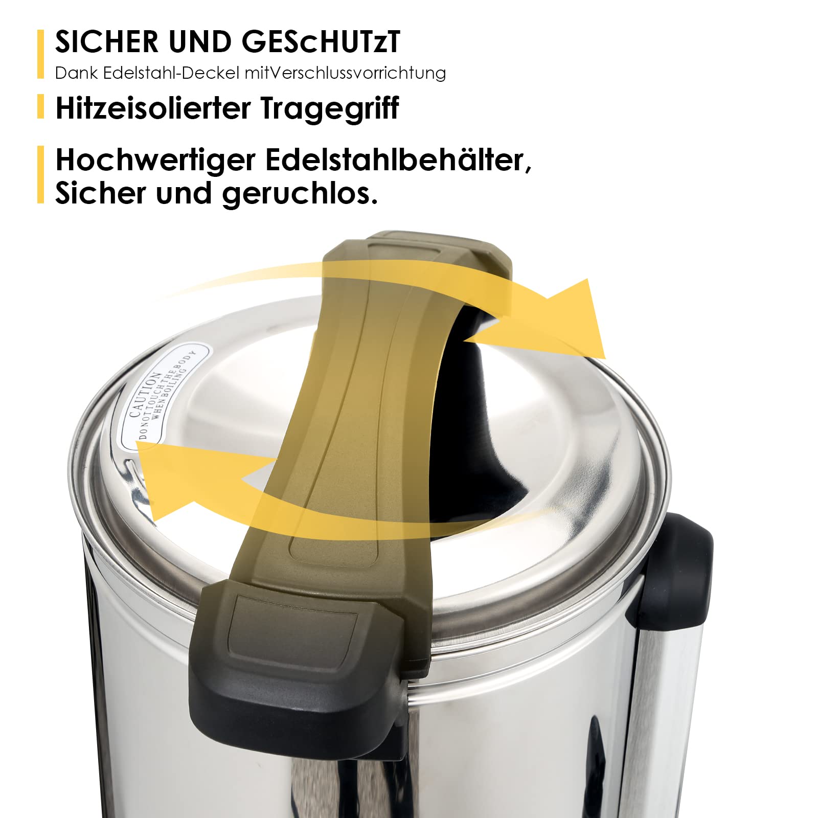 Bollitore Vin Brulé 8L | Acciaio Inox | 1500W | Regolazione Temperatura 30-110°C | Con Rubinetto | Per Feste - Foto 9