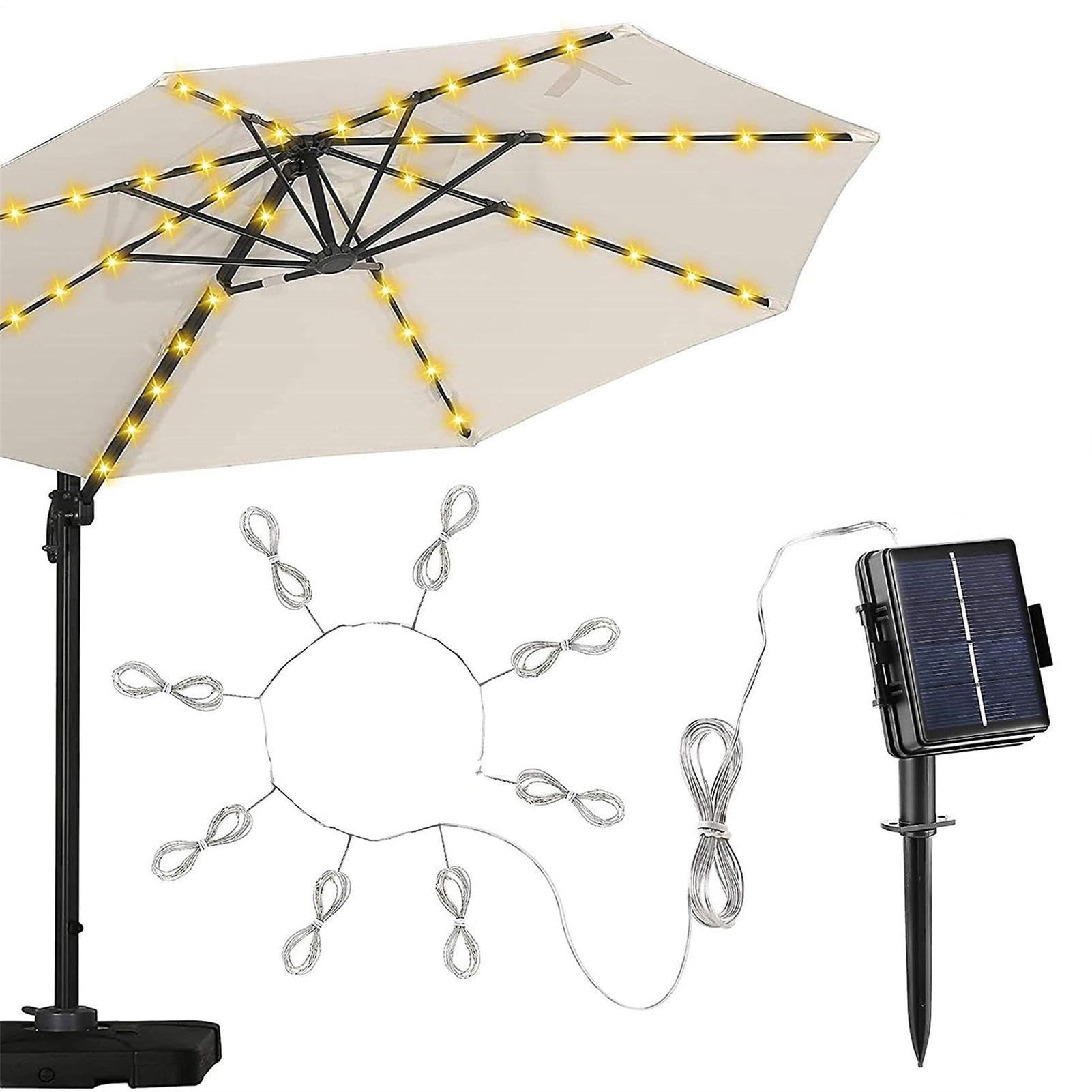 Solar Powered Umbrella Light,104 LED Parasol String Light 8 Mode Waterproof
