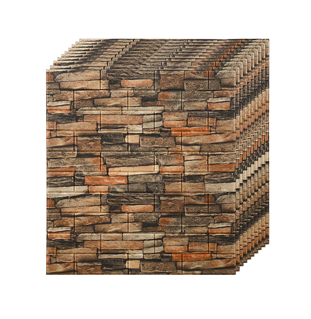 Papier Peint 3D Brique Adhésif Imperméable pour Rénovation de Maison et Cuisine, Lot de 50 Pièces