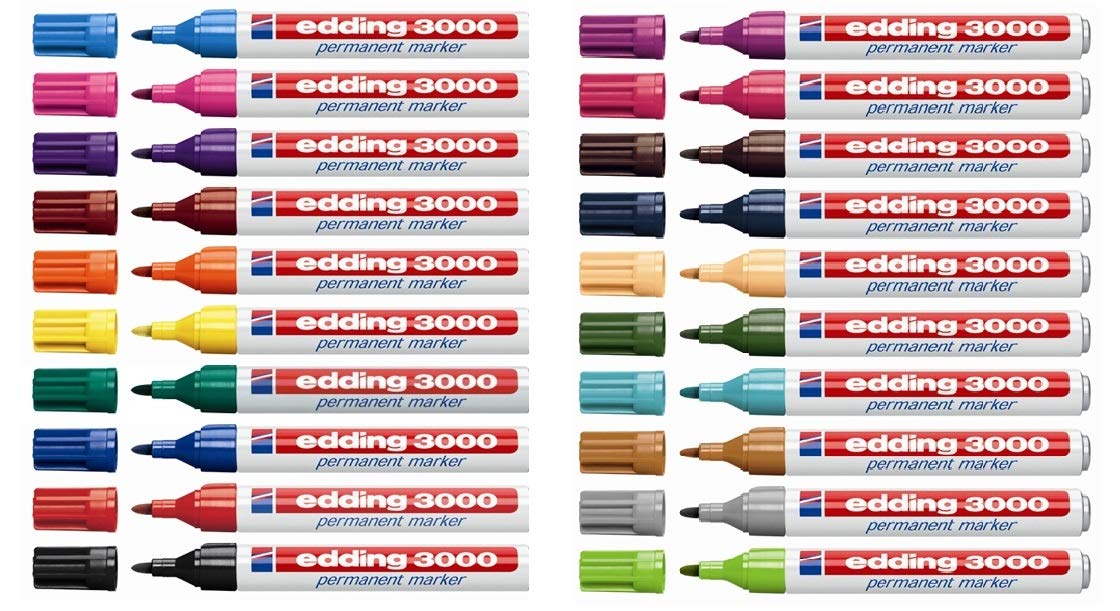 Edding 3000 Marcadores permanentes (Pack de 20, Todos los colores)