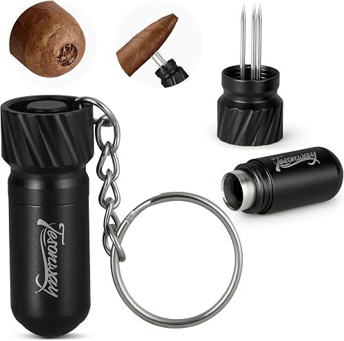 Cigar Punch Cutter, 2-in-1 Cigar Needle, Cigar Draw Enhancer Tool Triple