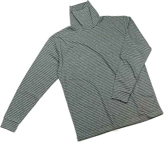 Amazon タートルネック メンズ マルチ ボーダー グレー 長袖ｔシャツ 起毛素材があったかで肌触りも柔らか マルチボーダーがおしゃれで ゴルフ や トレッキング など スポーツ にも大活躍 Tシャツ カットソー 通販