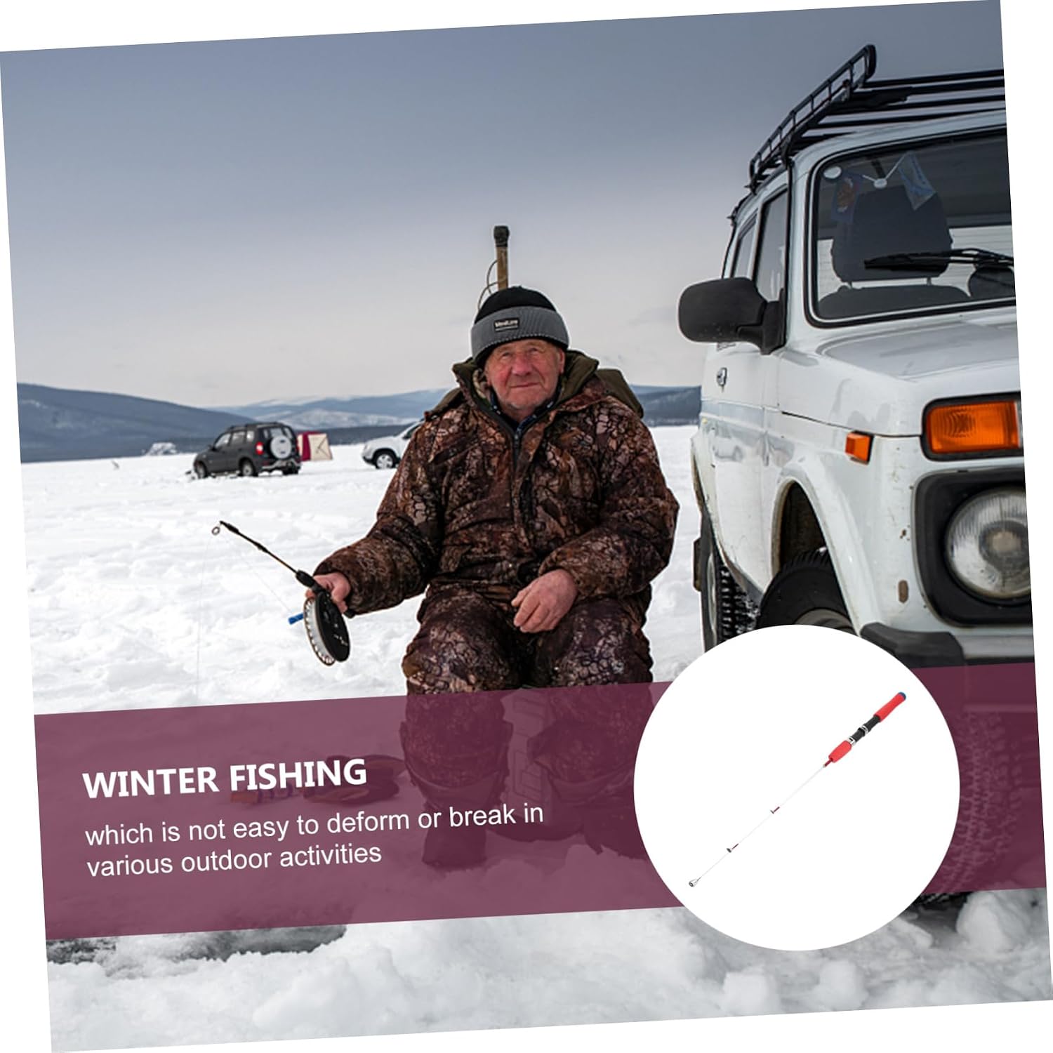 Balacoo 1pc Ice Fishing Rod Ice Fishing Pole Shrimp Fishing Pole Lure Fishing Pole Outdoor Fishing Rod Resin