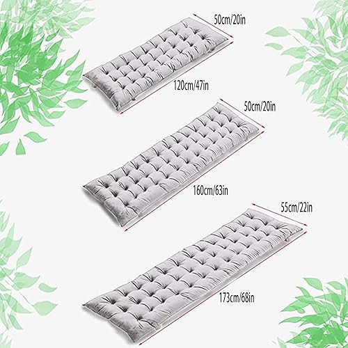 Miniatura 2 de Cojín de gravedad cero para silla de salón para muebles de exterior, grueso y cómodo, reclinable para silla portátil para patio (gris 68 x 22 x 4