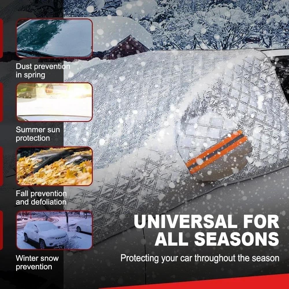 Générique Pare-Brise Voiture Pare-Neige Avant Arrière Bloc Couverture Visière Protection Extérieure Neige Hiver Accessoires Extérieurs Anti Gel Pare Protection Voiture | Without magnet