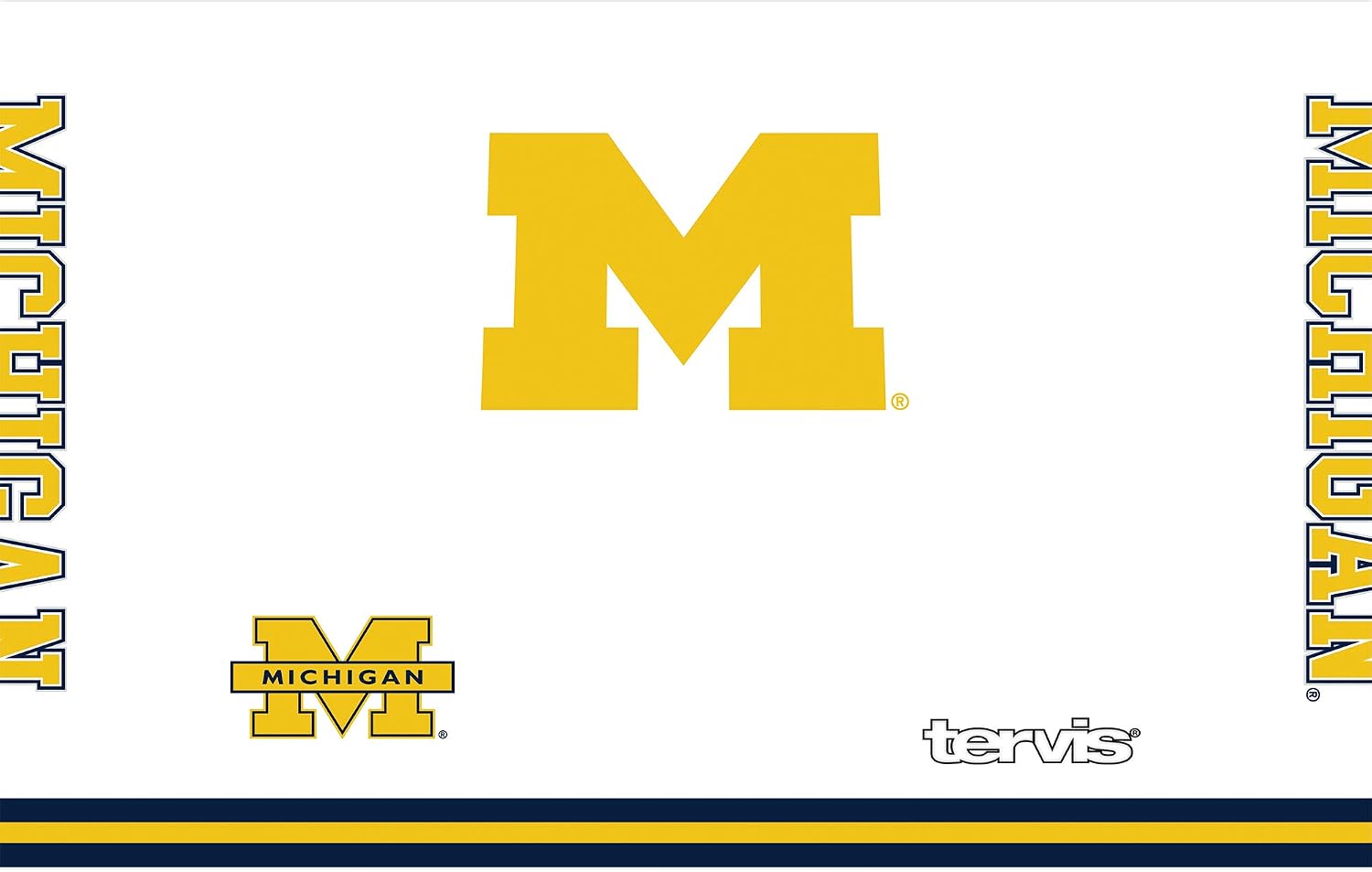 Tervis Triple Walled University of Michigan UM Wolverines Insulated Tumbler Cup Keeps Drinks Cold & Hot, 20oz - Stainless Steel, Arctic