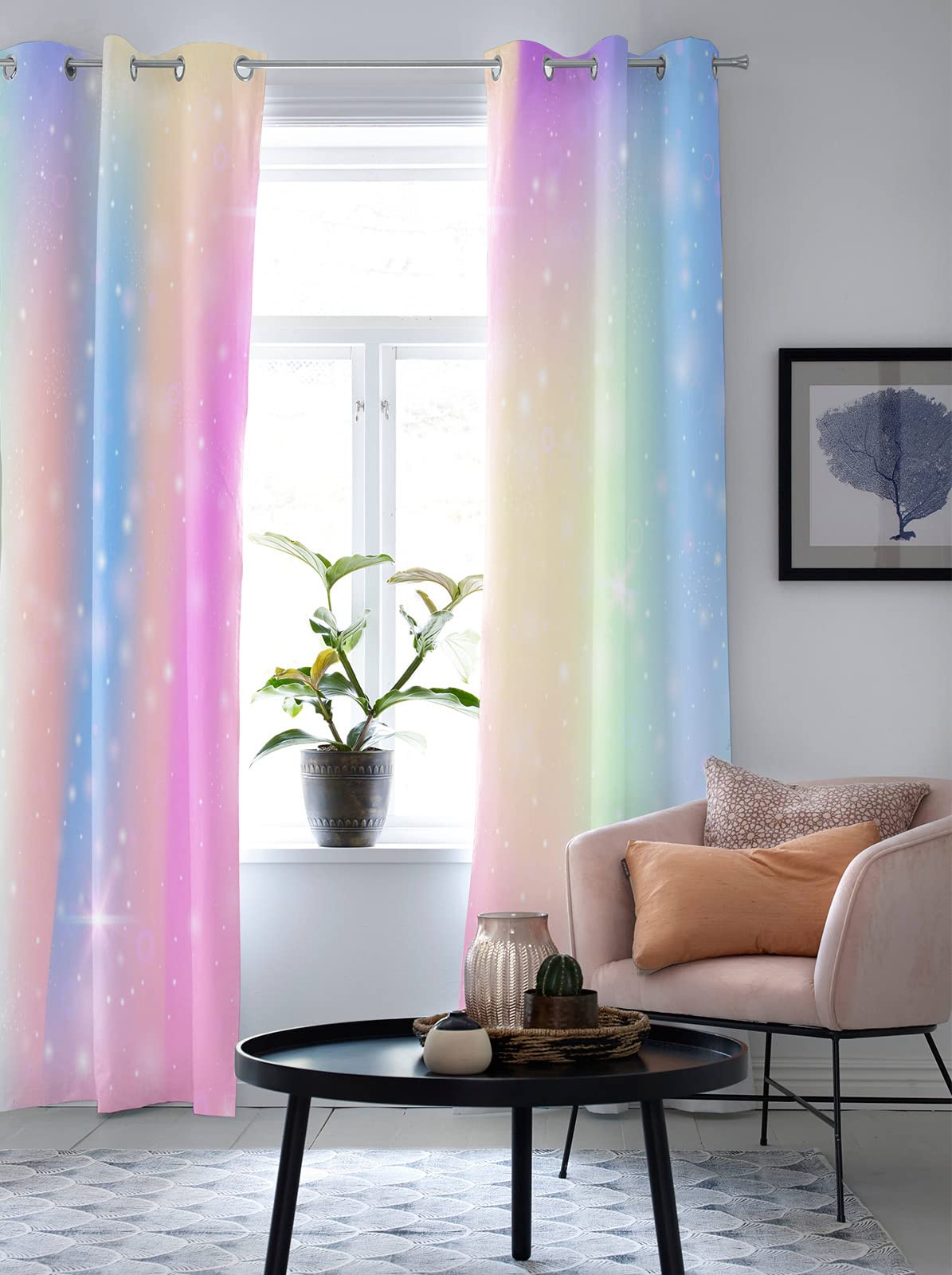 Lot De 2 Rideaux Occultants Vintage à Isolation Thermique Avec œillets Pour Comptoir De Bar, Casier à Vin, Chambre à Coucher, Salon (274,3 X 213,4 Cm (l X L