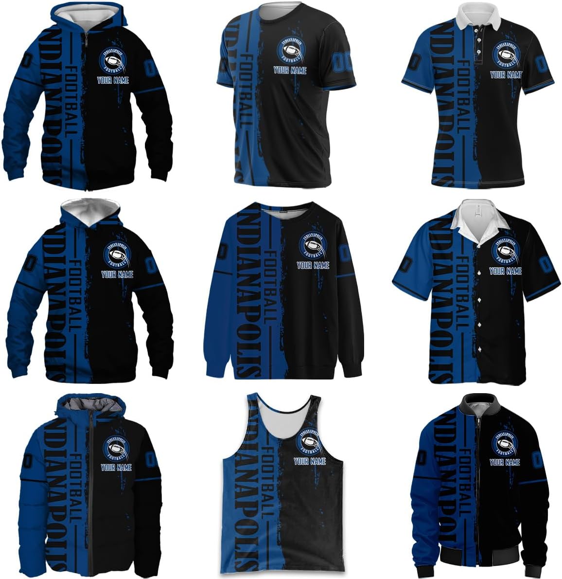 Men Personalized City Pride Name Number Logo Varsity Coat Custom Football Fan Gears Lightweight Windbreaker Jacket