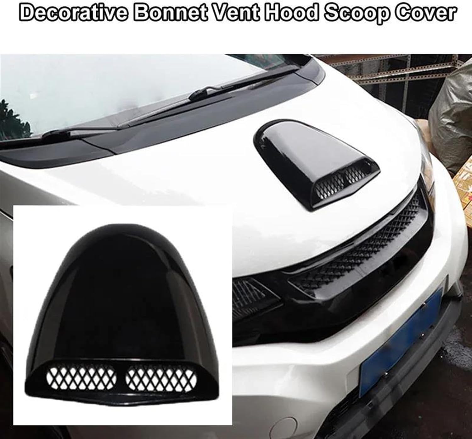Hood Intake Decorative Car Air Flow Vent Hood Scoop Cover Air Flow Intake Scoop Turbo Bonnet Vent Cover Hood Air Vent Trim Hood Decoration Sticker