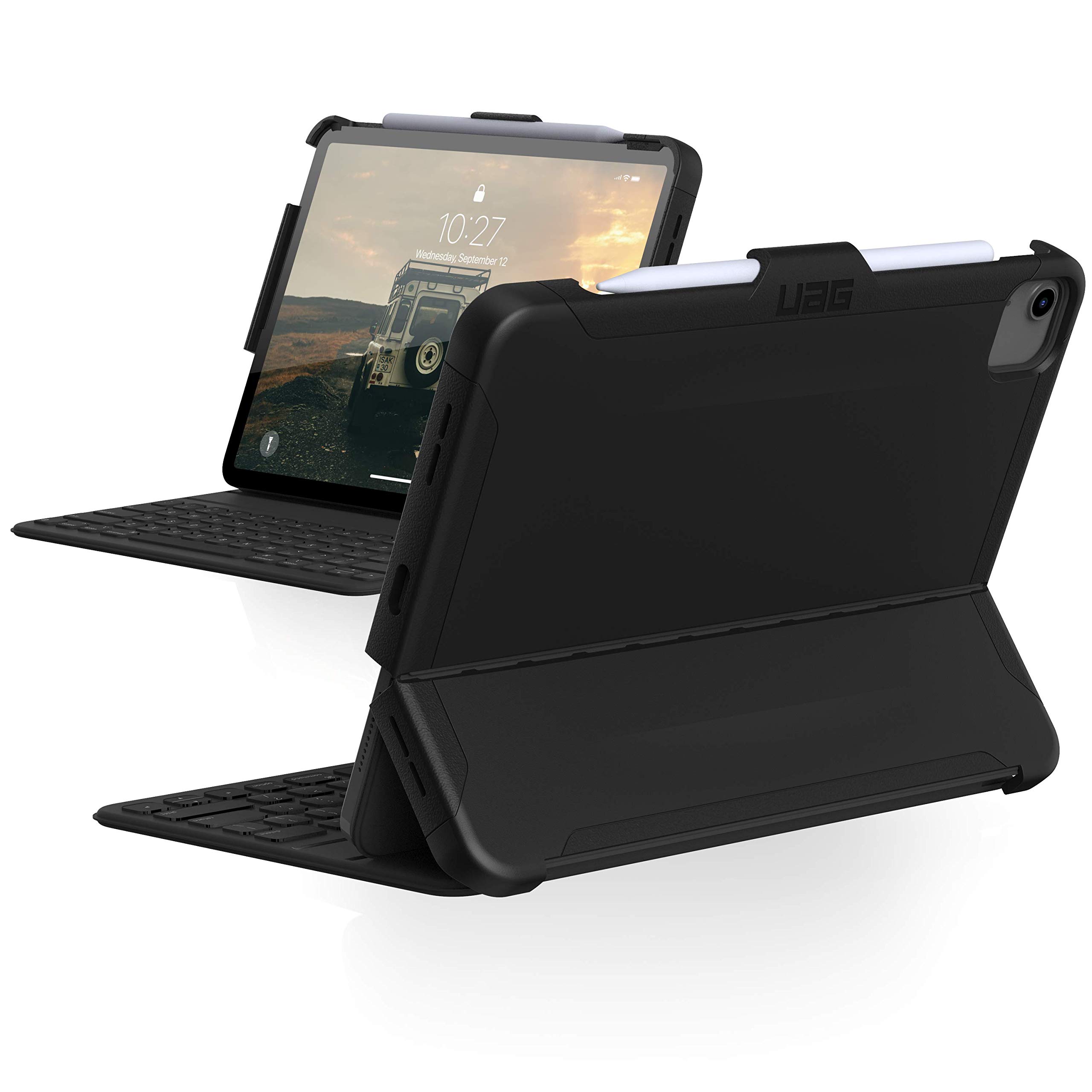 Urban Armor Gear Scout Cover für Apple iPad Air 10.9" (2020) Hülle [Apple Smart Keyboard Folio erforderlich, Apple Pencil 2 kompatibel, Sturzfest nach US-Militärstandard] schwarz