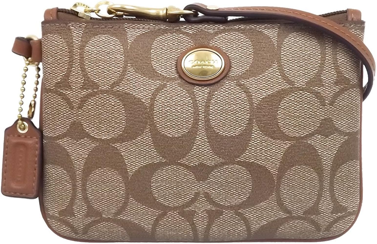 Amazon.co.jp: Coach F50142 Small Accessory (Pouch) Khaki x Saddle 