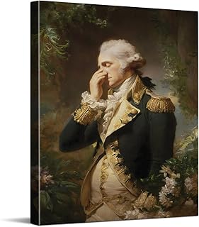 CYFDYVT Funny George Washington Bathroom Wall Art Vintage Historical Oil Painting Humorous Nose Pinching Canvas Print Classic American President Parody Poster for Restroom Washroom Decor 8x10 inch